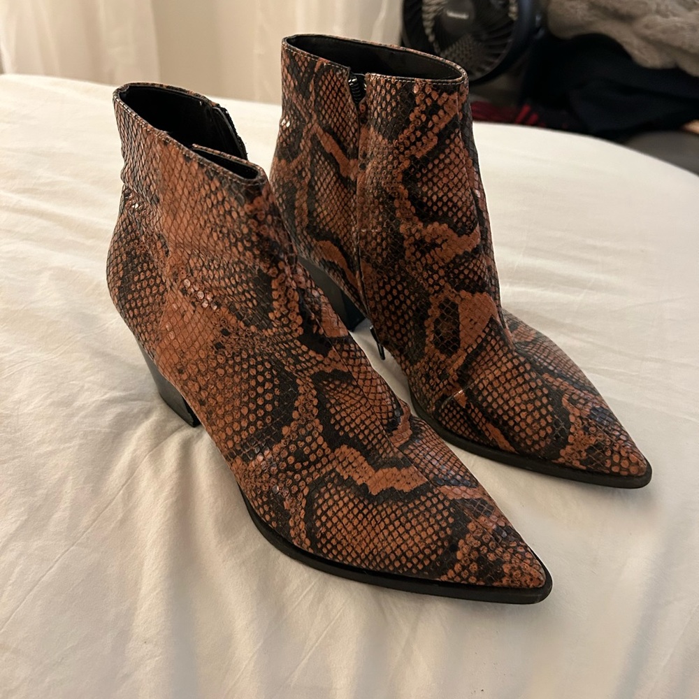 Mango Snakeskin Booties - Size 39